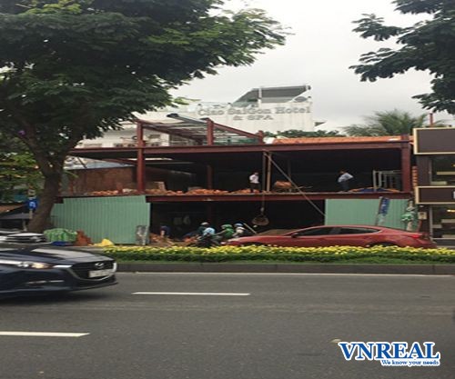 cho thue nha mt duong truong son 14x16m1 tret 2 lau 230tr thang