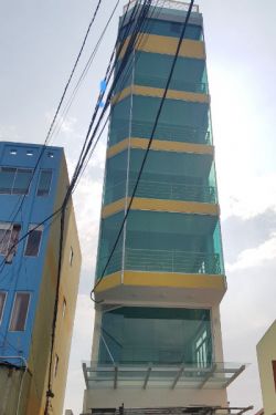 cho thue nha mat tien duong phan van tri phuong 14 5x20 ham lung 6 lau 150 trieu 