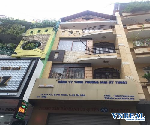 cho thue nha mat tien cu lao  4x14m 3 lau gia 32 trieu 