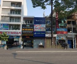 cho thue nha mat tien tran hung dao 4mx18m  2l  gia 100tr