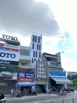 cho thue nha duong phan dinh phung 4m x 25m 1 ham 5 lau 99 trieu  thang